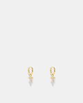 Faith Huggie Hoop Earrings - Gold
