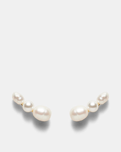 Mila Pearl Stud Earrings - Gold