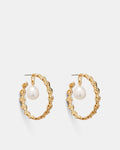 Mila Chain Hoop Earrings - Gold
