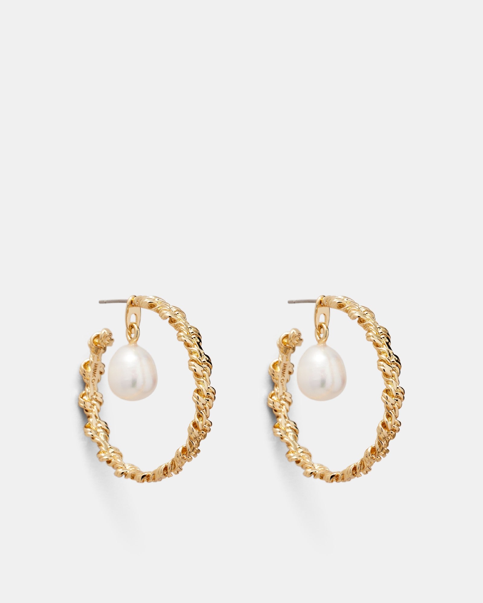 Mila Chain Hoop Earrings - Gold
