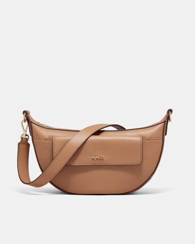 Preston Crescent Crossbody Bag - Caramel