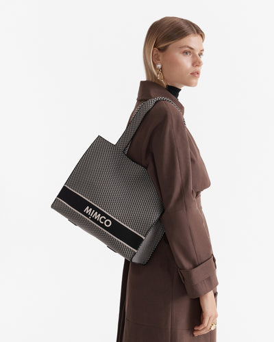 Blondie Boxy Tote Bag - Black White