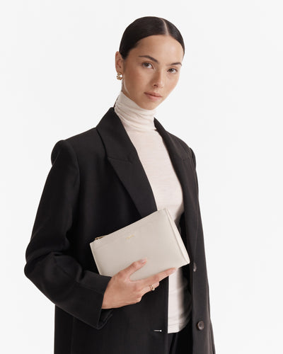 Yvette Gusset Pouch - Eggshell