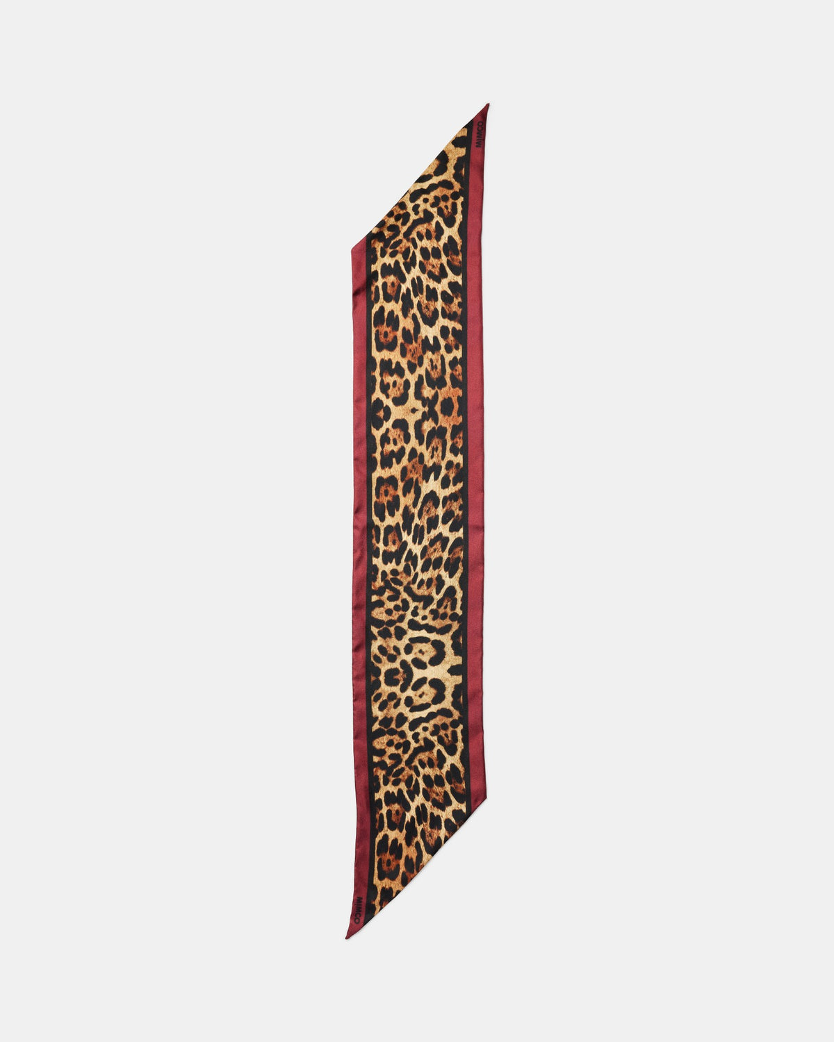Leopard Thin Scarf - Claret