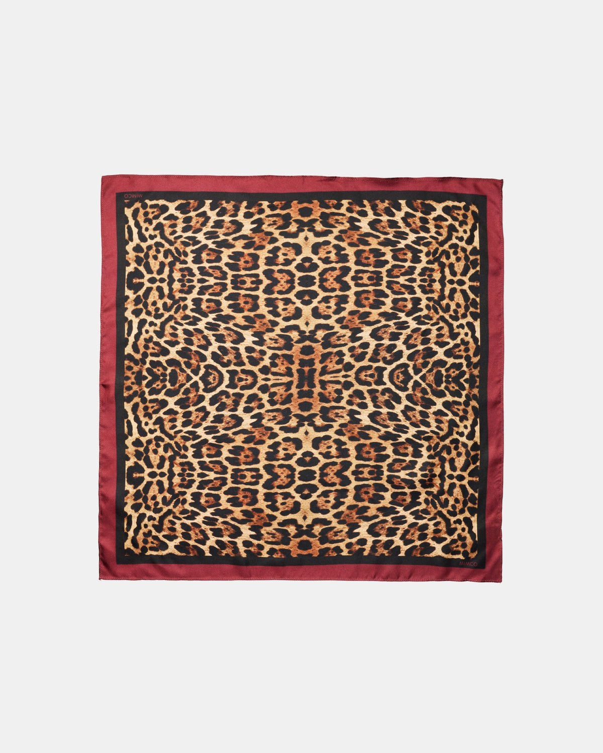Leopard Square Scarf - Claret