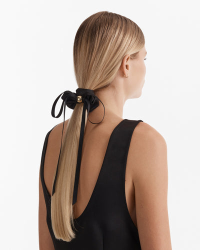 Ribbon Scrunchie - Black