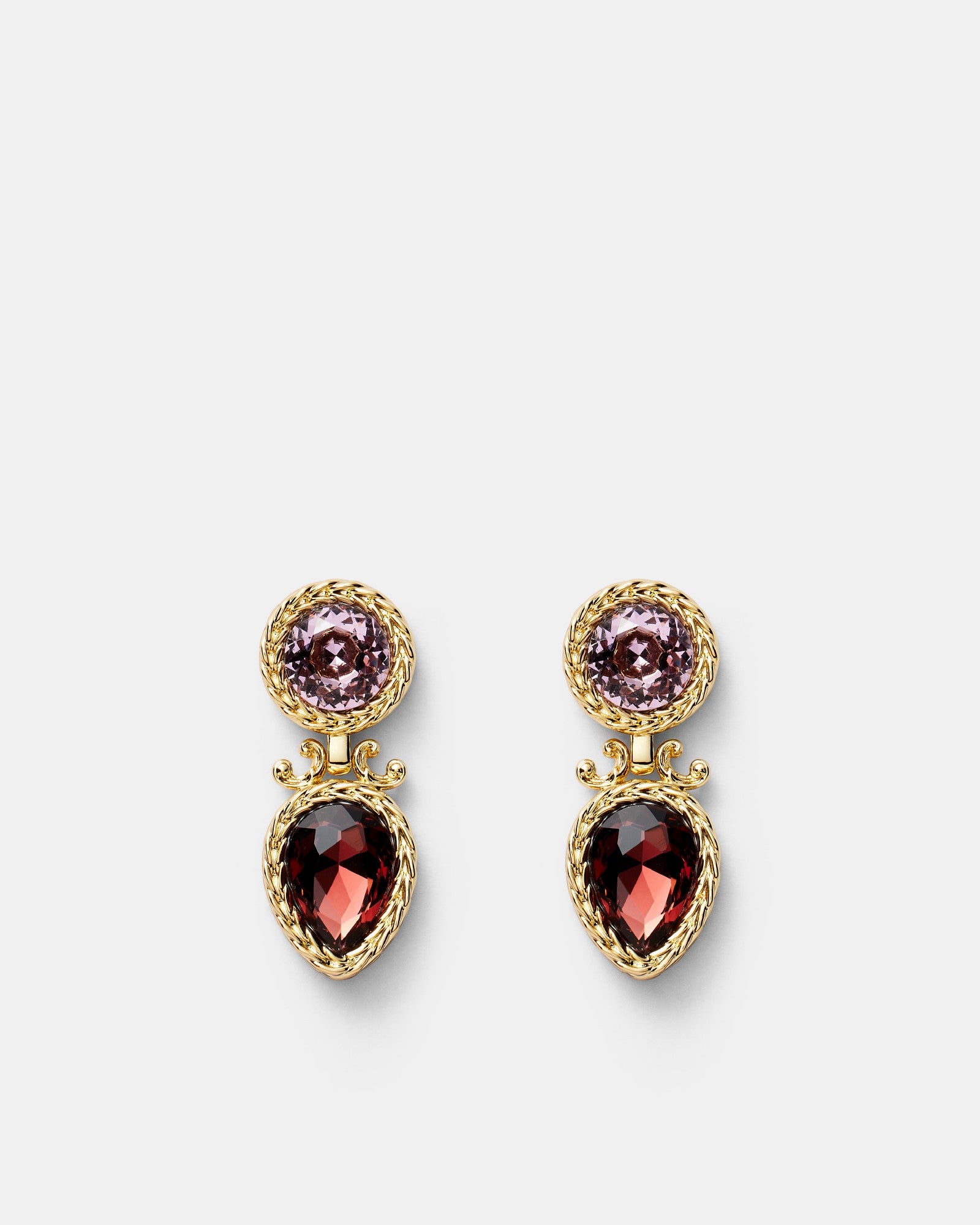 So Ornate Drop Earrings - Rouge Noir