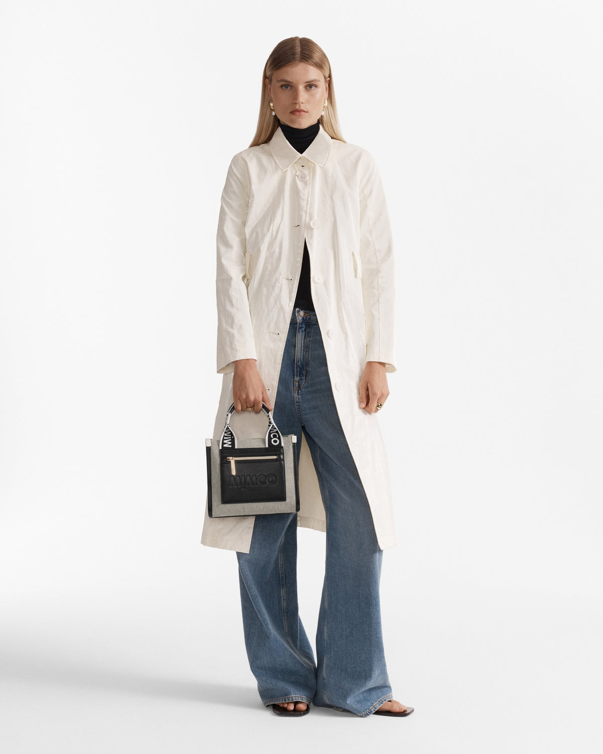 Patch Mini Tote Bag - Black White