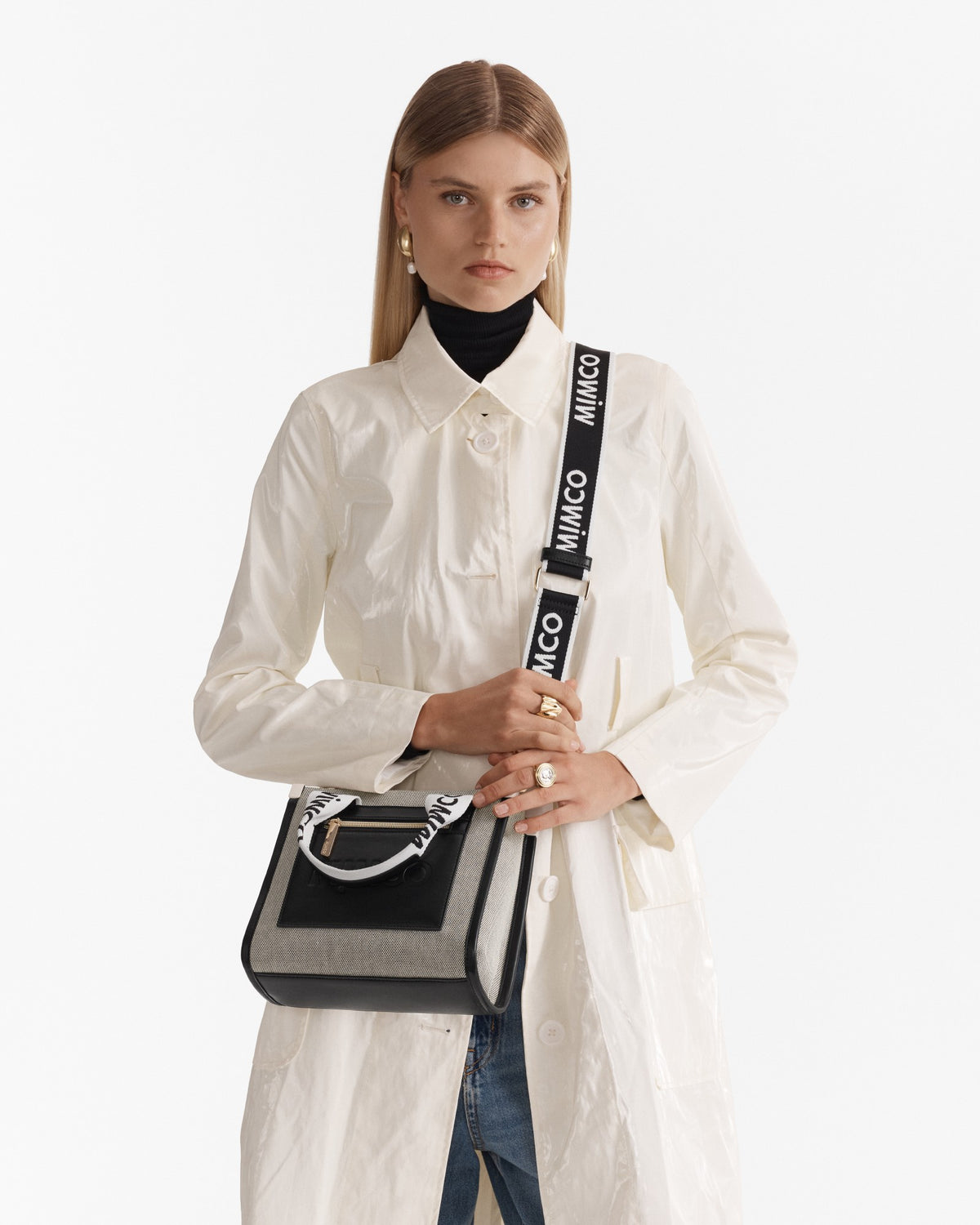 Patch Mini Tote Bag - Black White