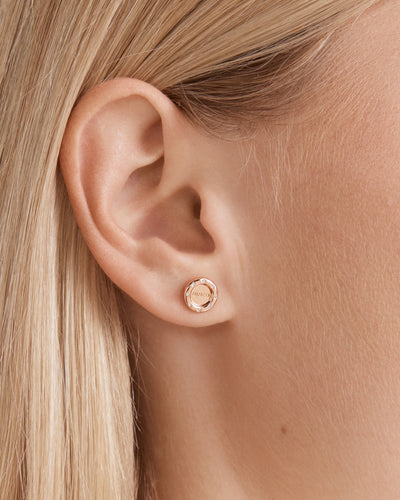 Lune Stud Earrings - Rose Gold