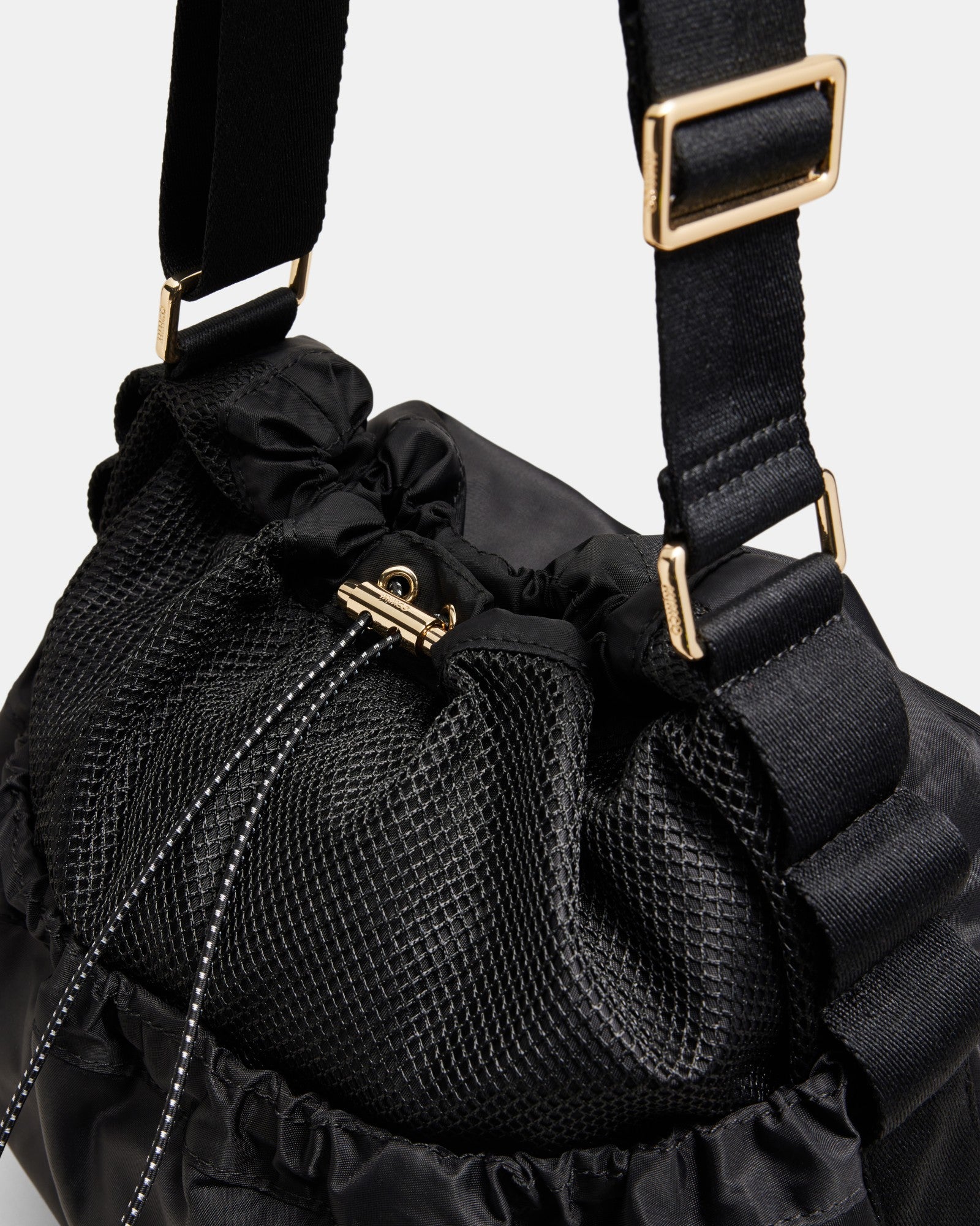 Cady Bucket Crossbody Bag - Black Light Gold