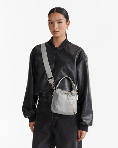 Cady Mini Bucket Crossbody Bag - Grey Sky