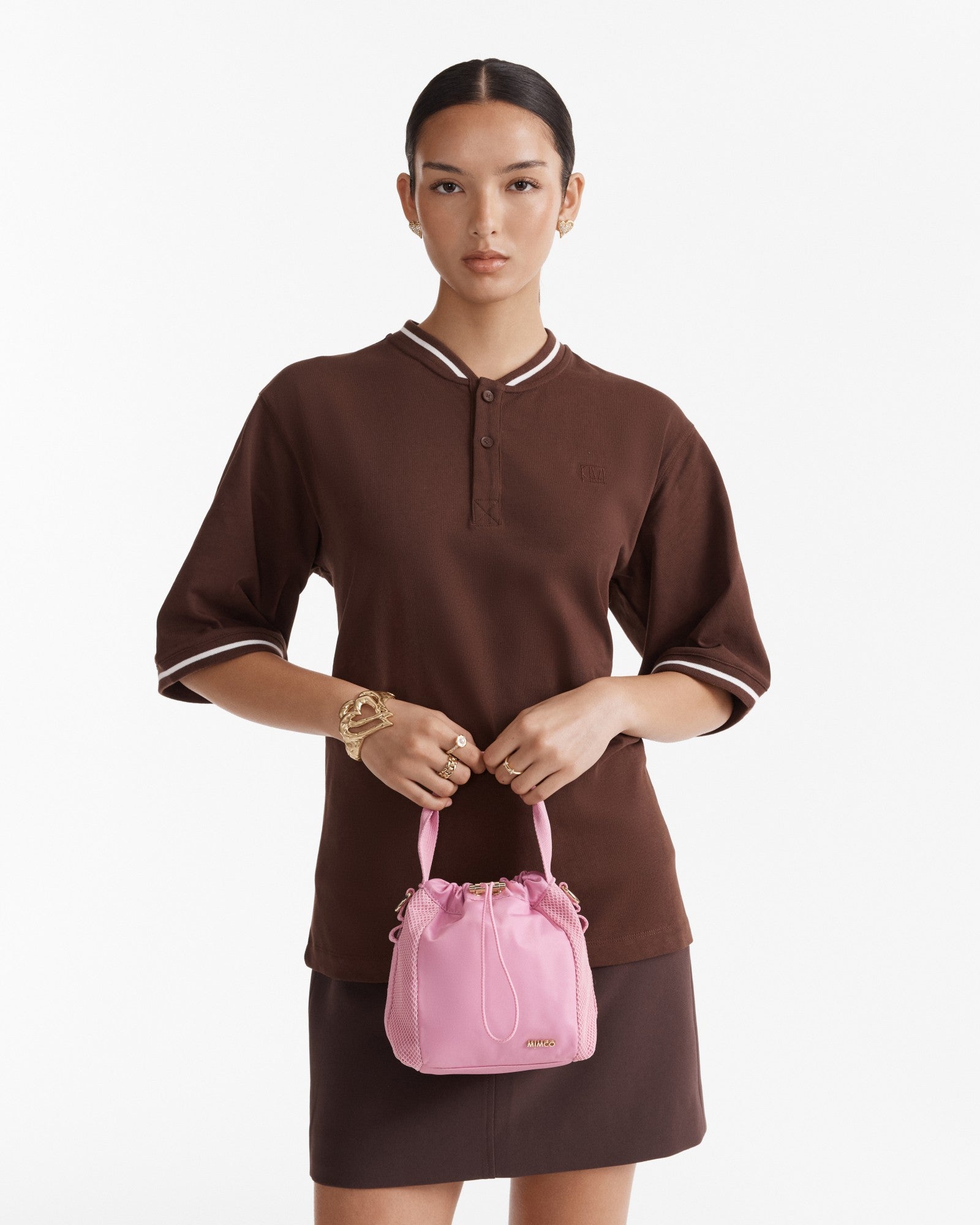 Cady Mini Bucket Crossbody Bag - Pink Dust