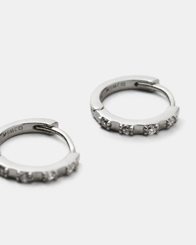 Vela Huggie Hoop Earrings - Silver
