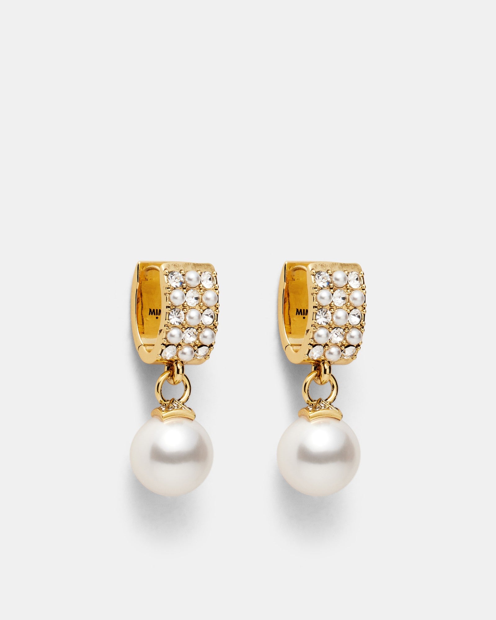 Fabulousness Huggie Hoop Earrings - Pearl