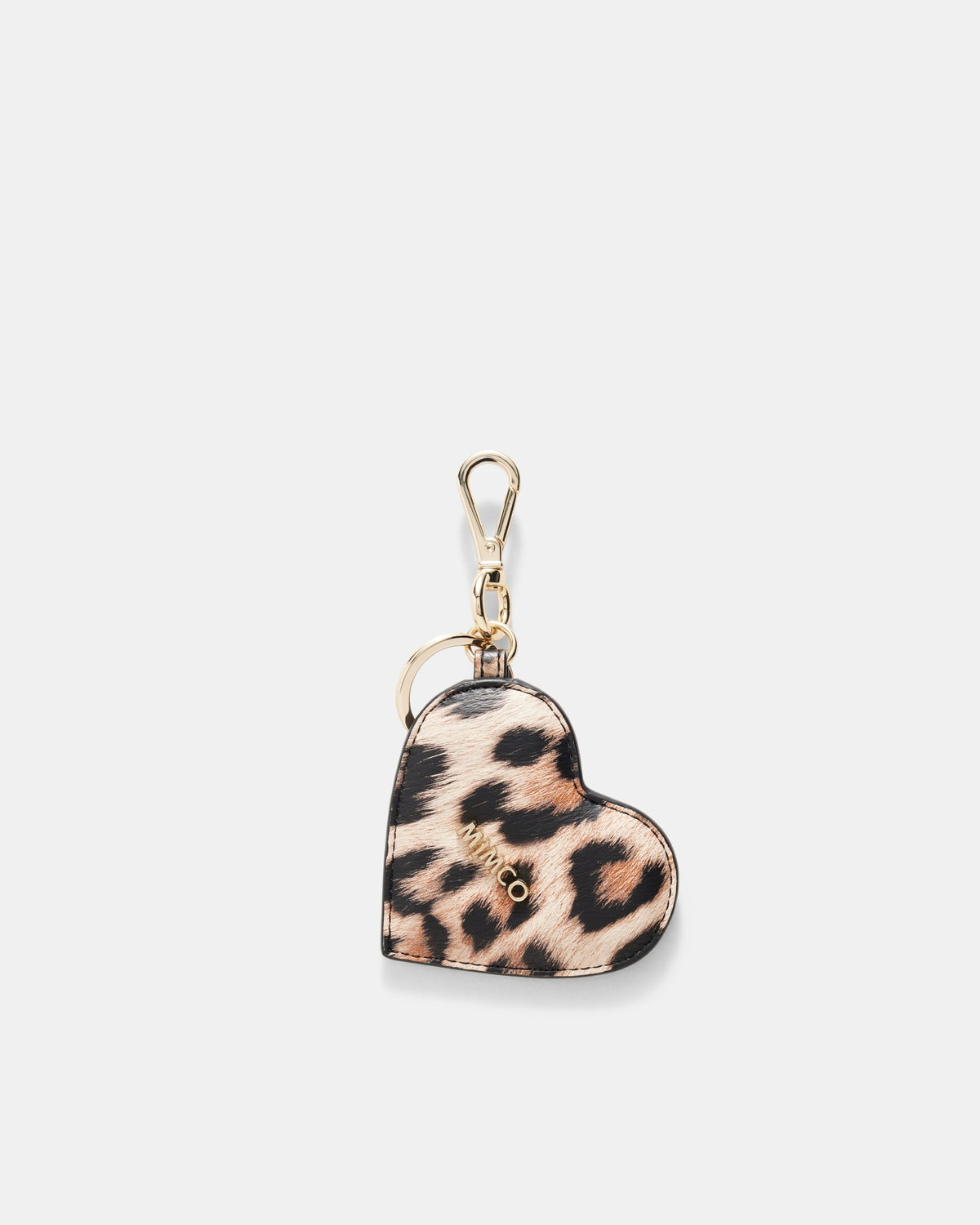 Heart Mirror Bag Charm - Leopard
