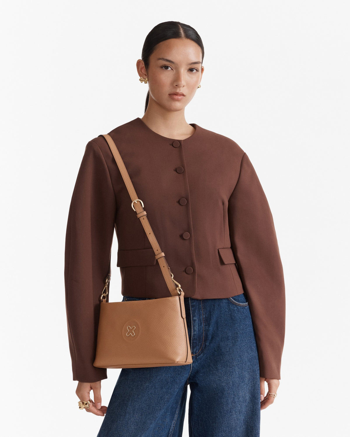 Bay Strap Crossbody Bag - Caramel
