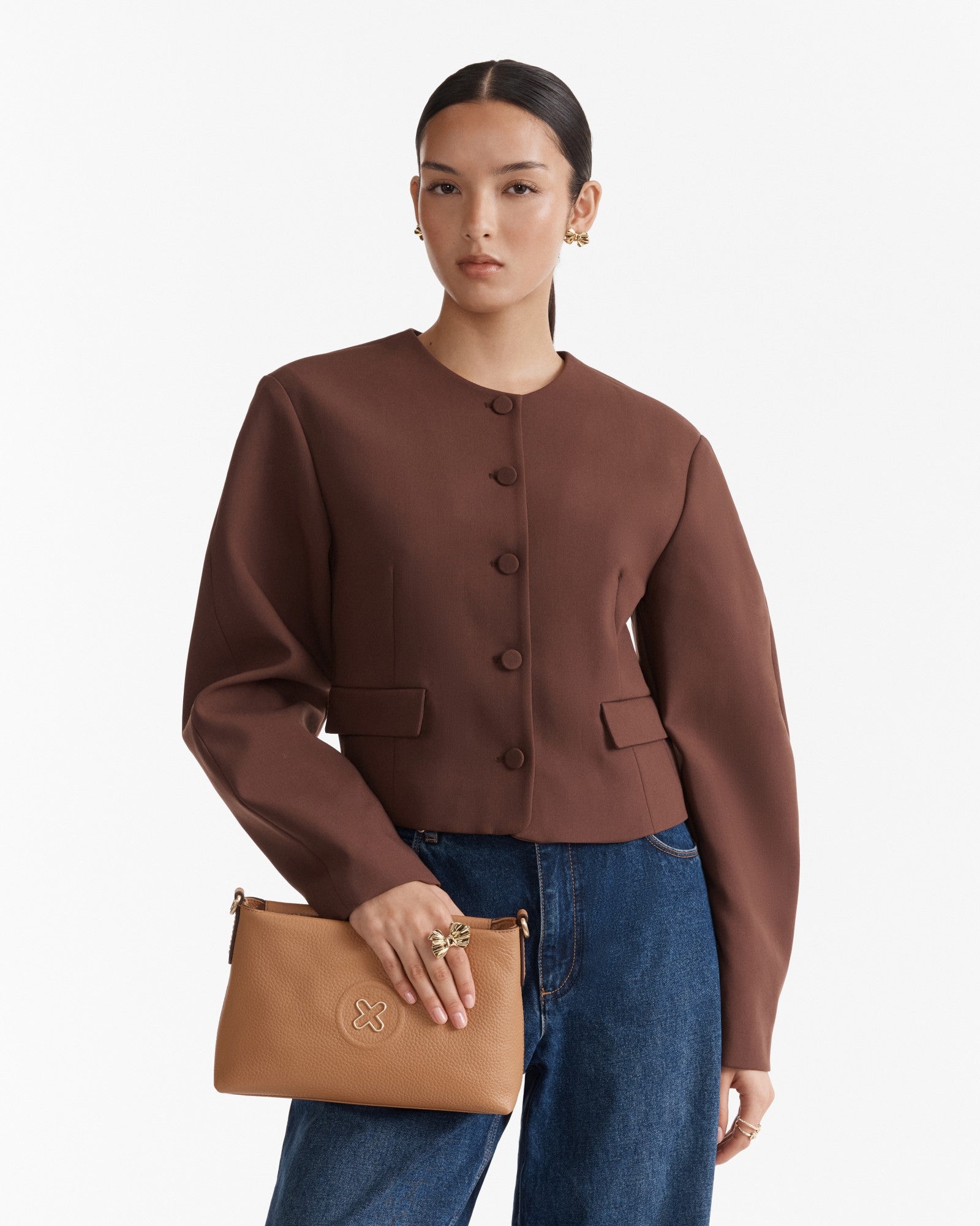 Bay Strap Crossbody Bag - Caramel