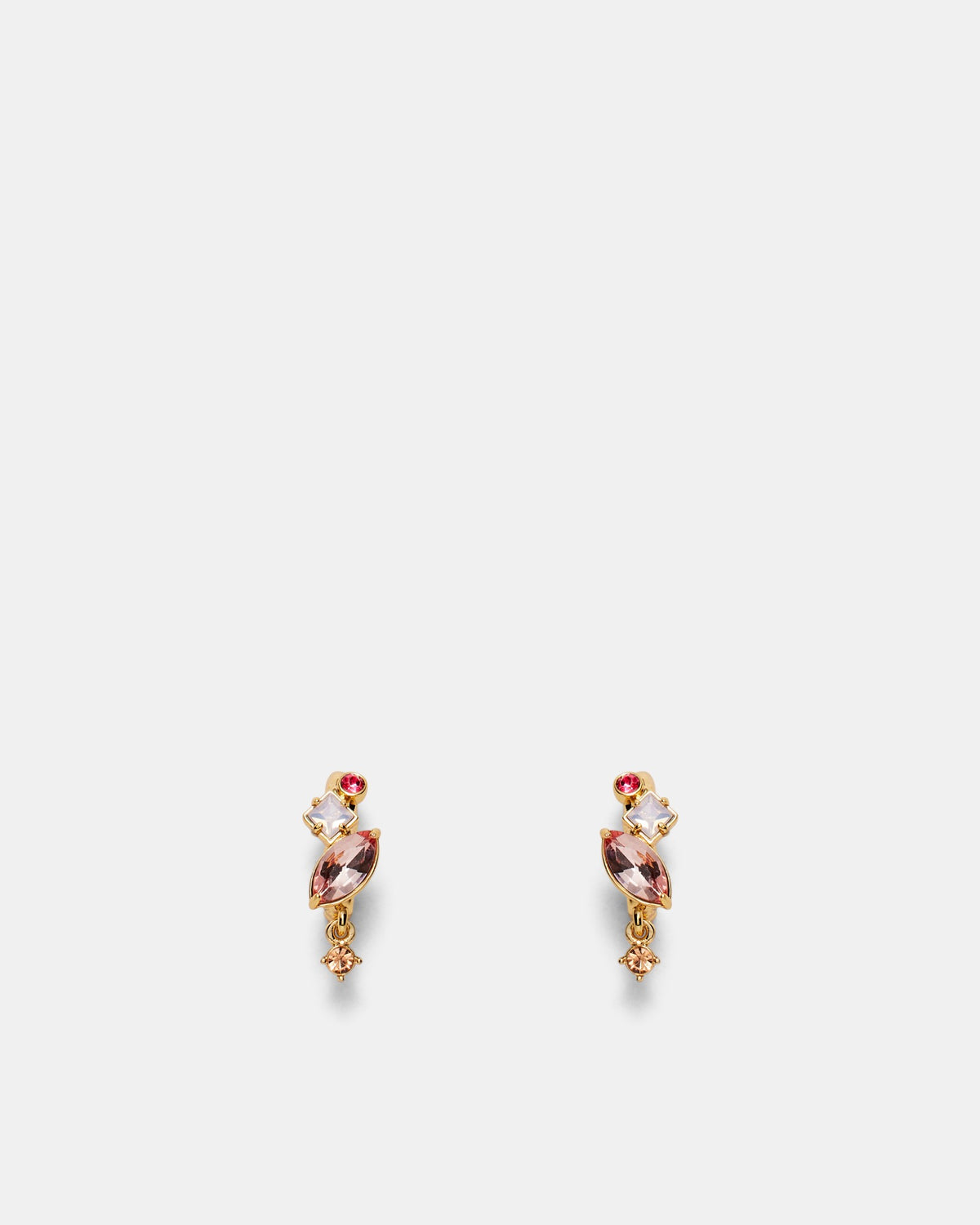 Little Gem Hoop Earrings - Pink Multi