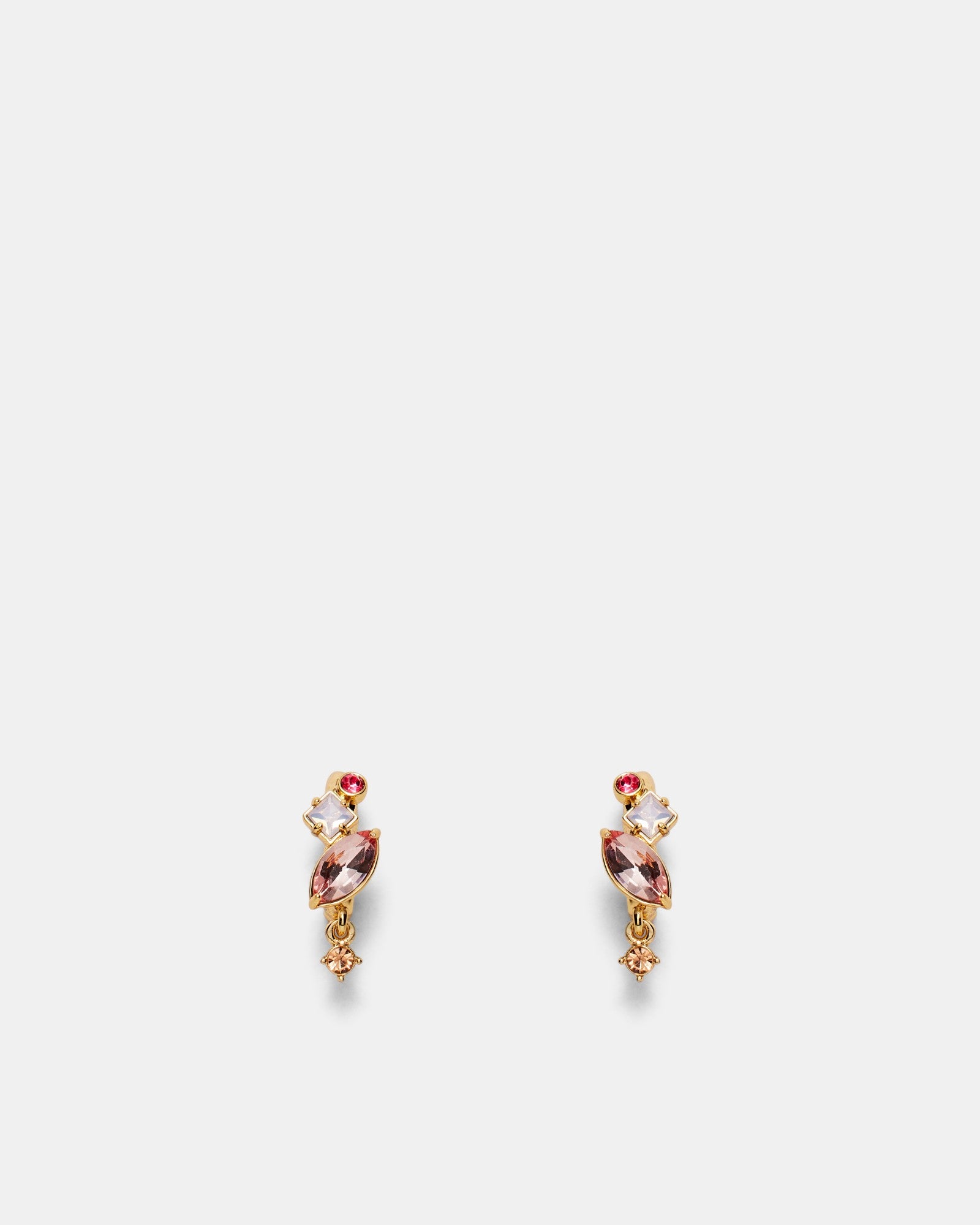 Little Gem Hoop Earrings - Pink Multi