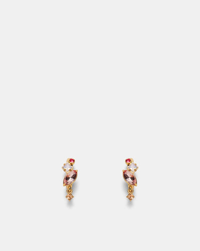 Little Gem Hoop Earrings - Pink Multi