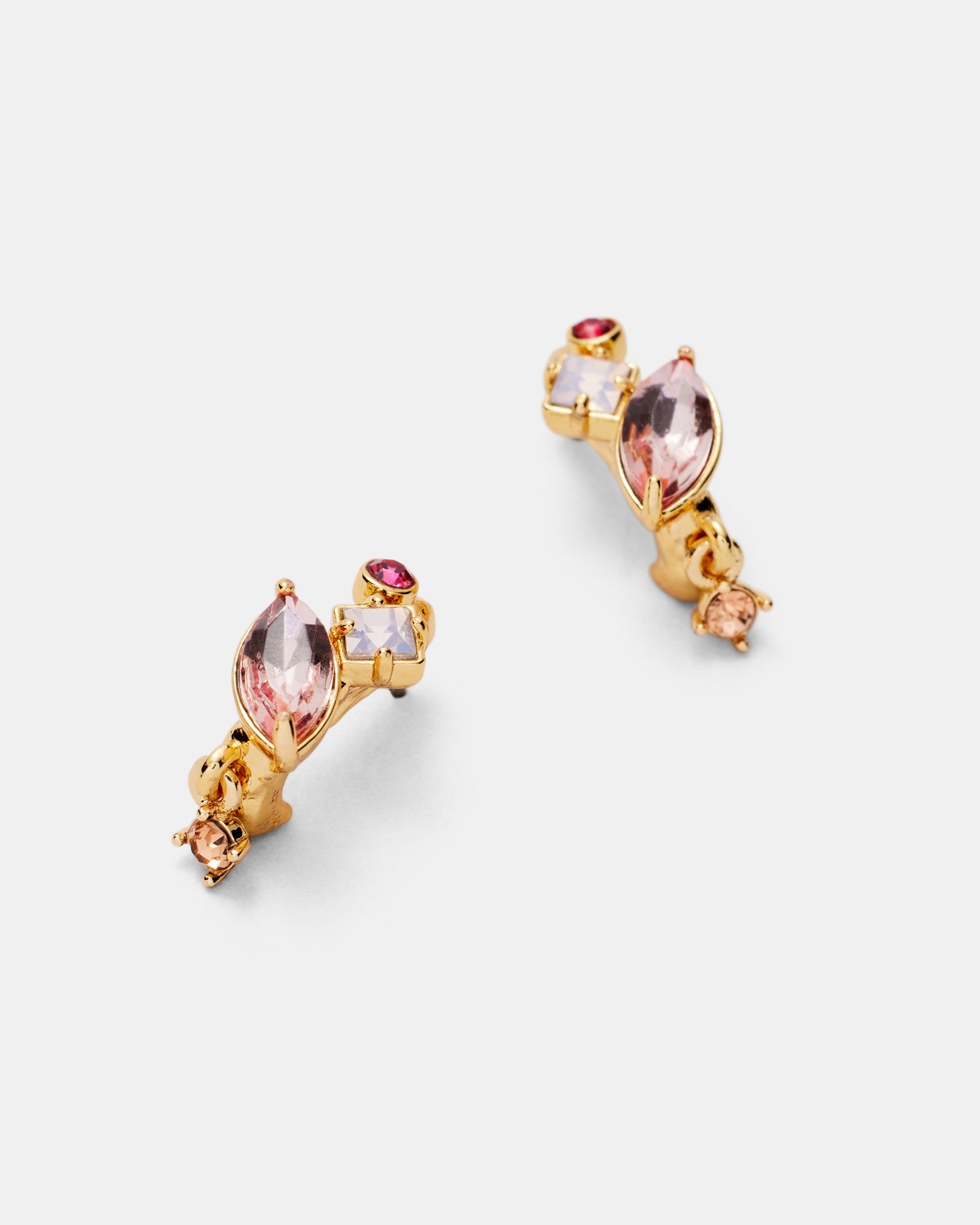Little Gem Hoop Earrings - Pink Multi