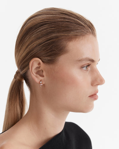 Little Gem Hoop Earrings - Pink Multi