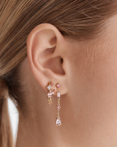 Little Gem Hoop Earrings - Pink Multi