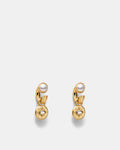 Emotional Charm Hoop Earrings - Pearl