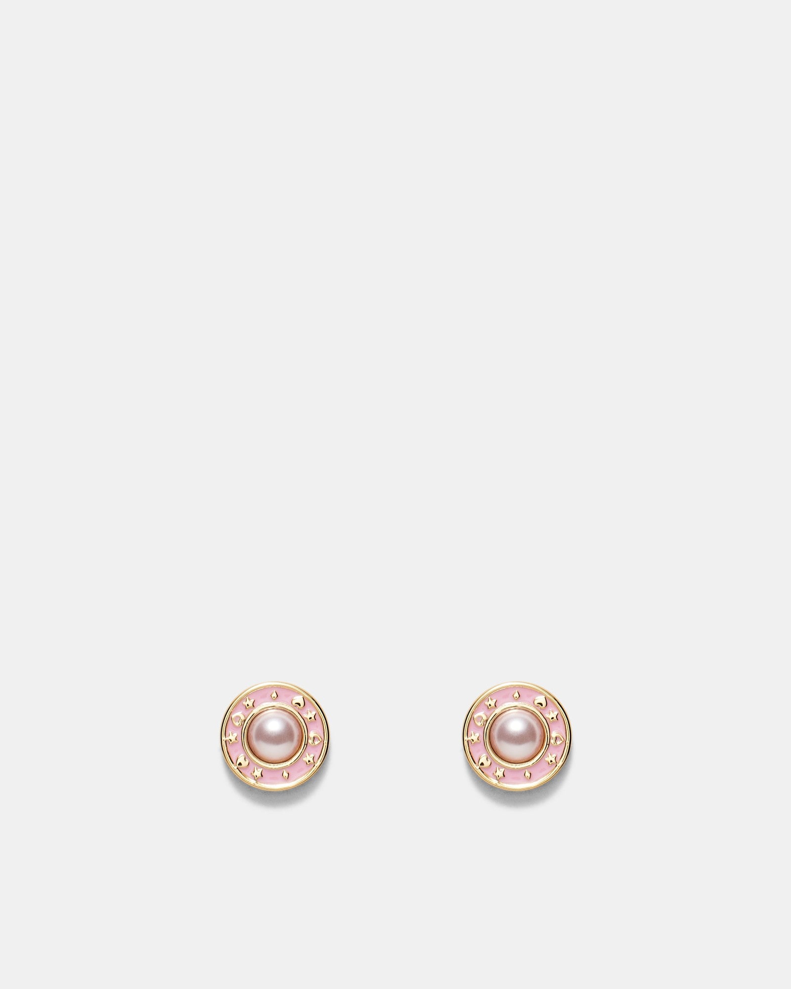 Ring Ring Stud Earrings - Ballet