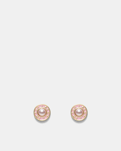 Ring Ring Stud Earrings - Ballet