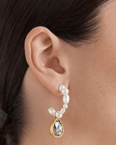 Bubbly Pearl Hoop Earrings - Pearl