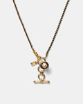 Ring Ring Pendant Necklace - Black