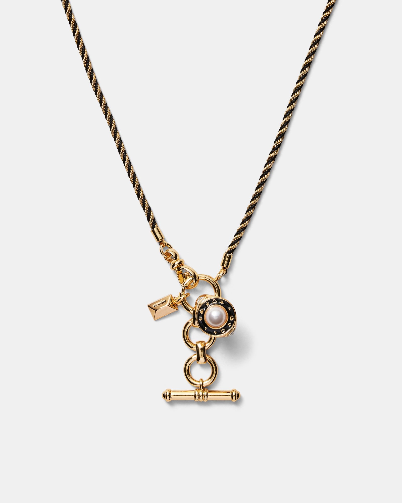 Ring Ring Pendant Necklace - Black