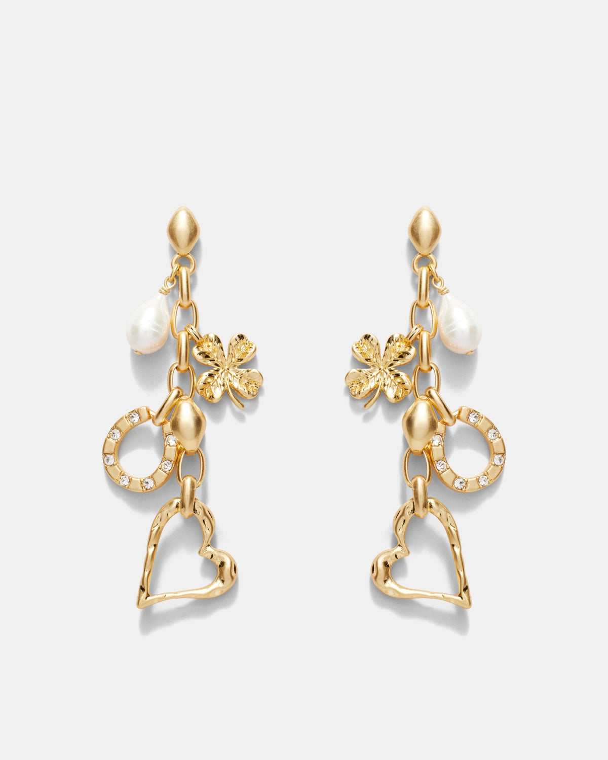 Charm N Cute Drop Earrings - Gold