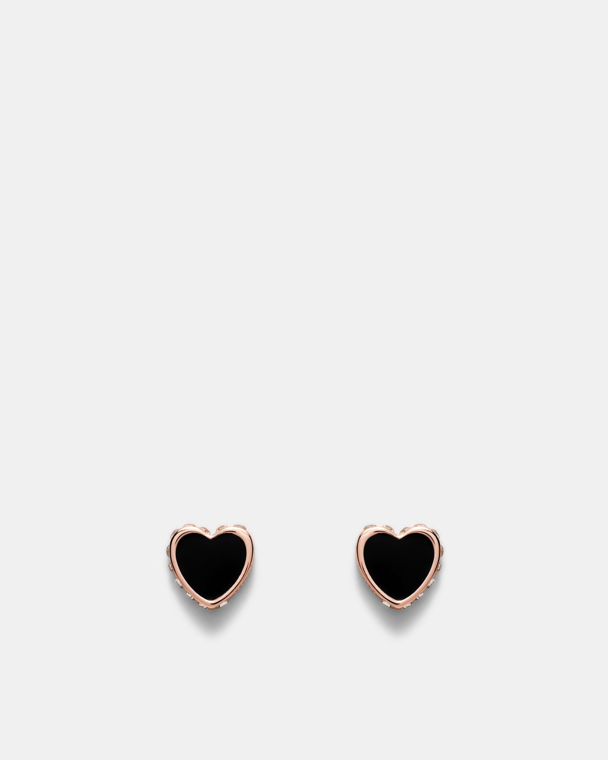 Lover Heart Stud Earrings - Black