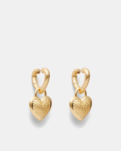 So Fetch Heart Drop Earrings - Gold