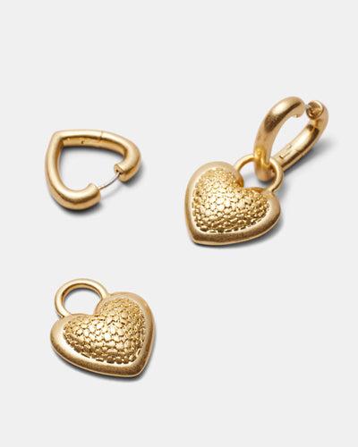 So Fetch Heart Drop Earrings - Gold