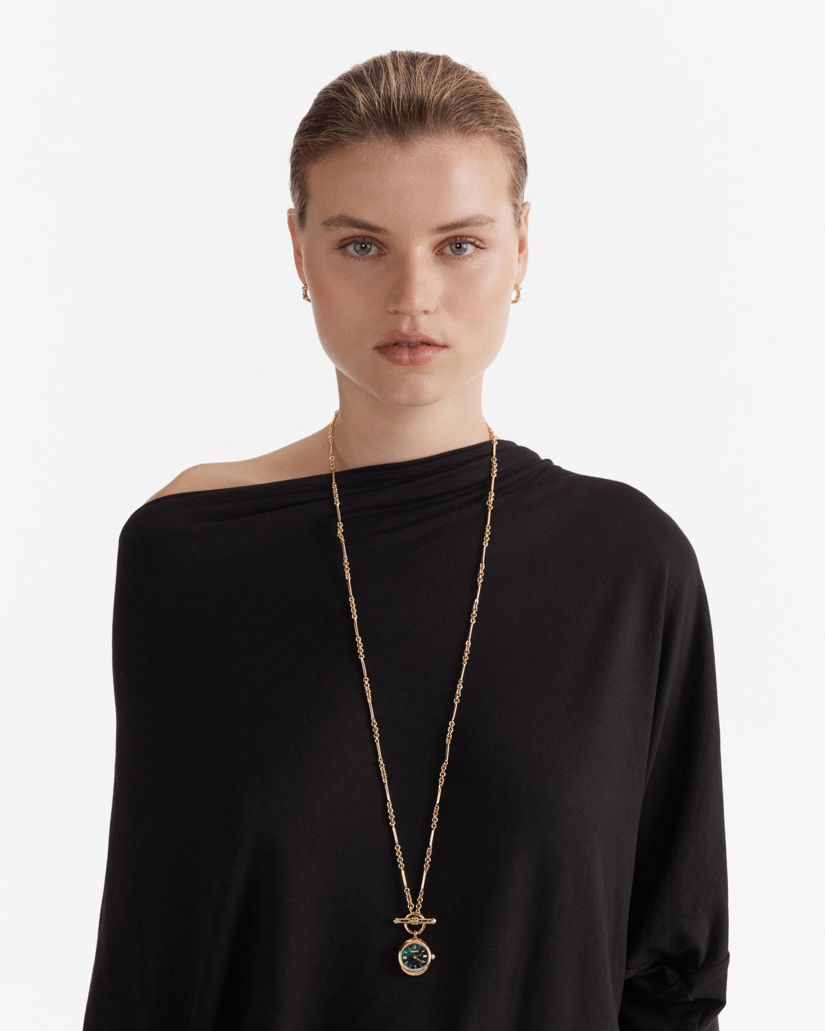 In Time Watch Necklace - Pine