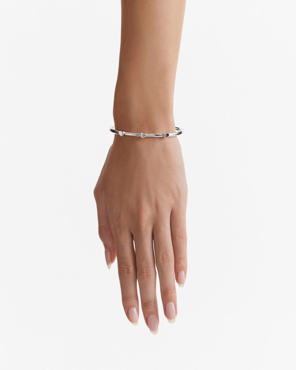 Heart To Heart Bangle - Silver