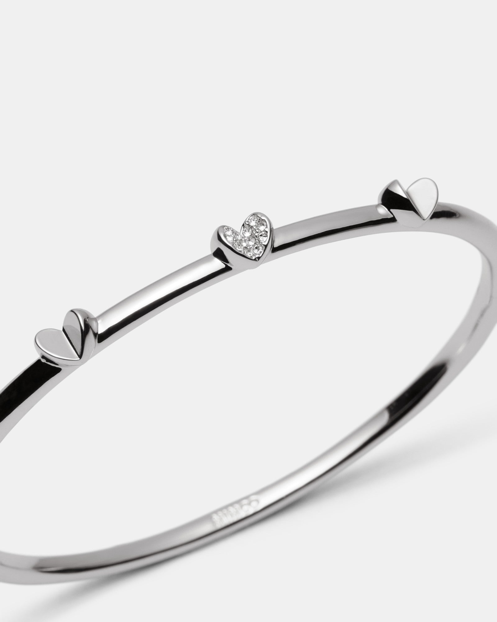 Heart To Heart Bangle - Silver