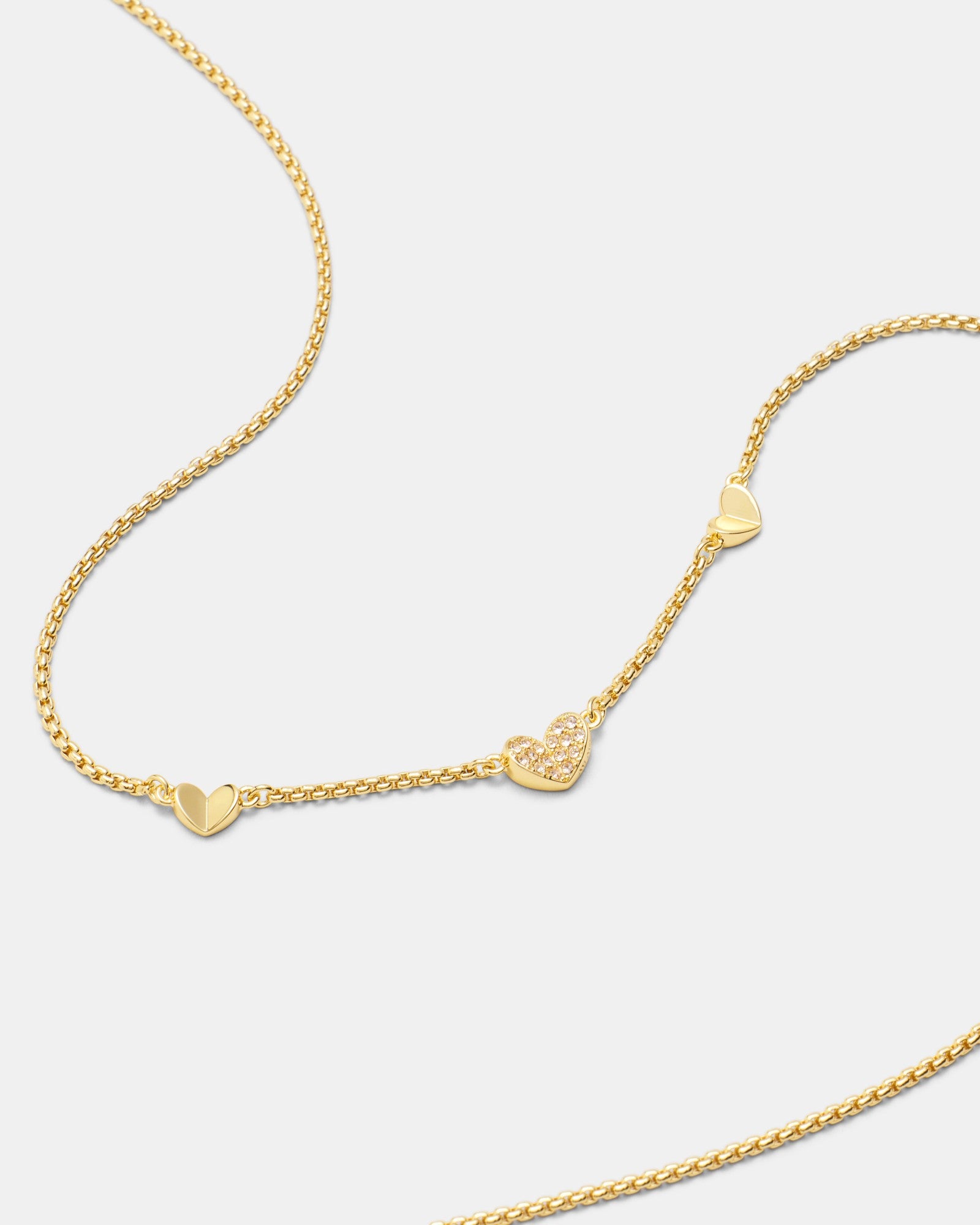 Heart To Heart Necklace - Gold