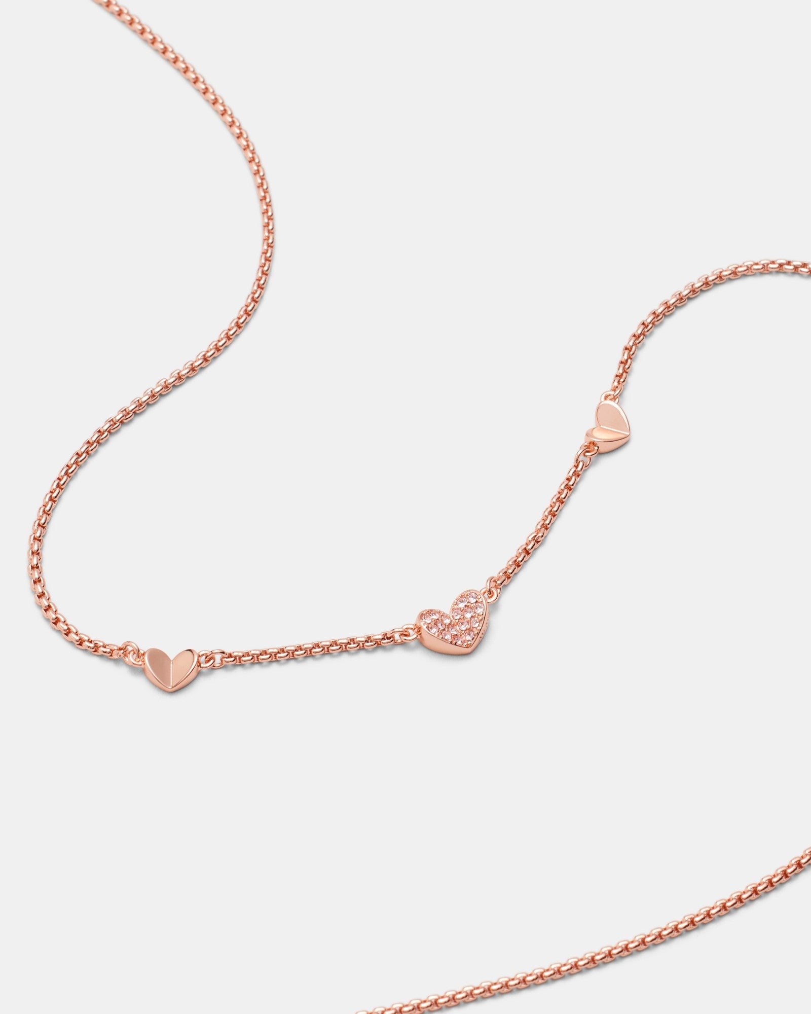 Heart To Heart Necklace - Rose Gold