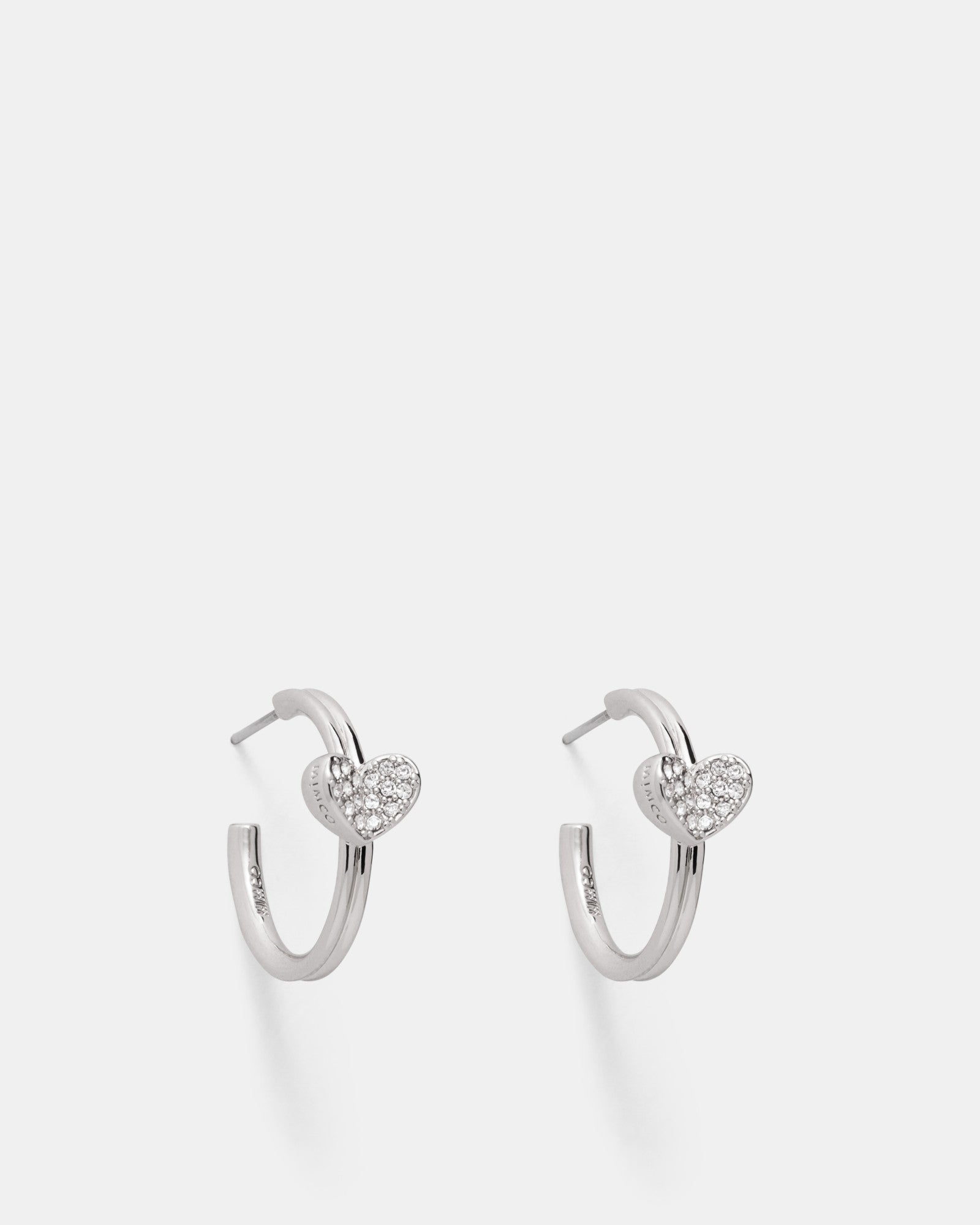 Heart To Heart Hoop Earrings - Silver