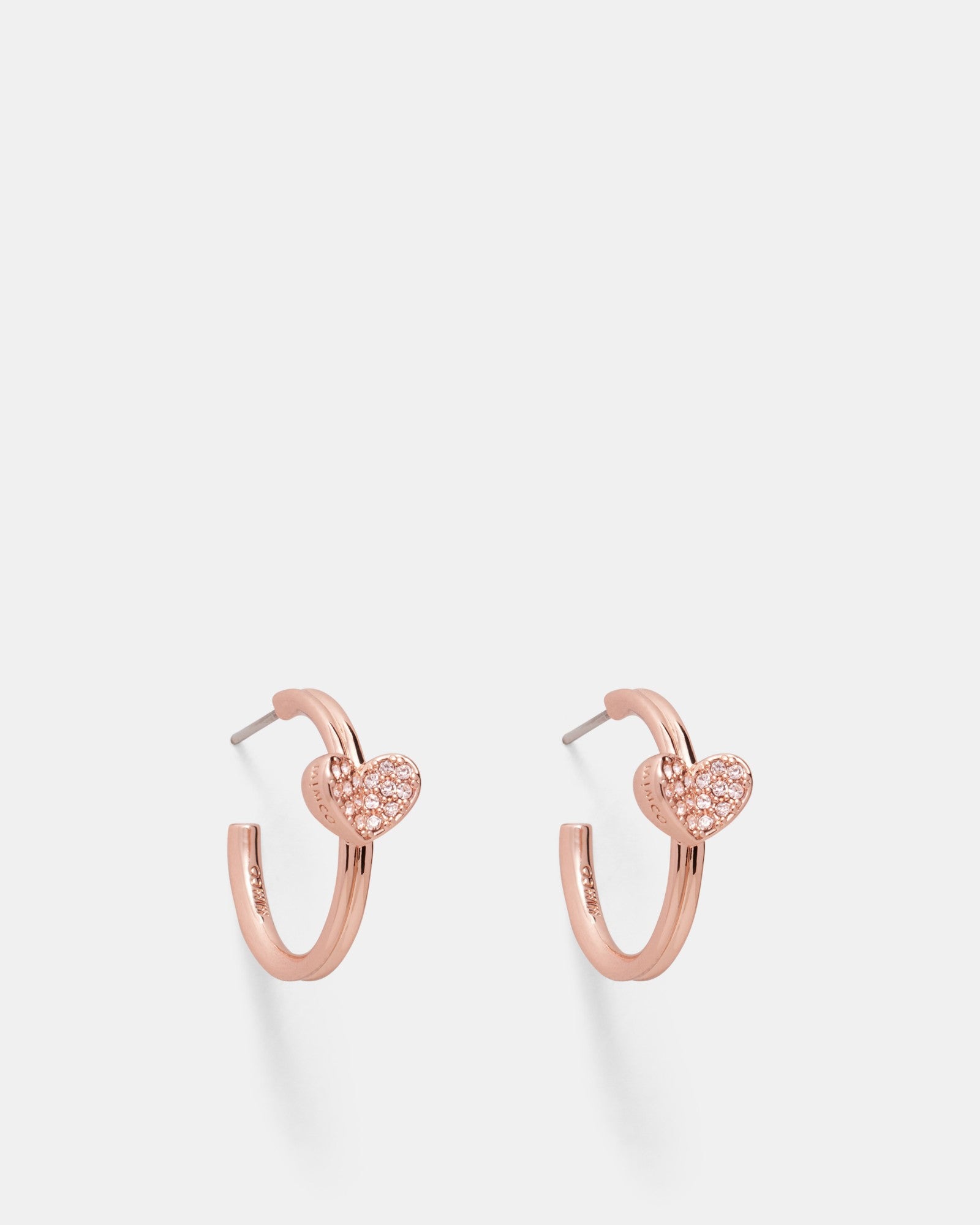 Heart To Heart Hoop Earrings - Rose Gold