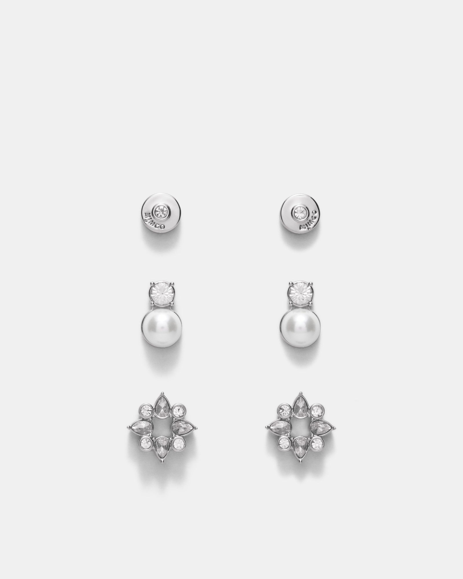 Glitters Earrings Set - Silver