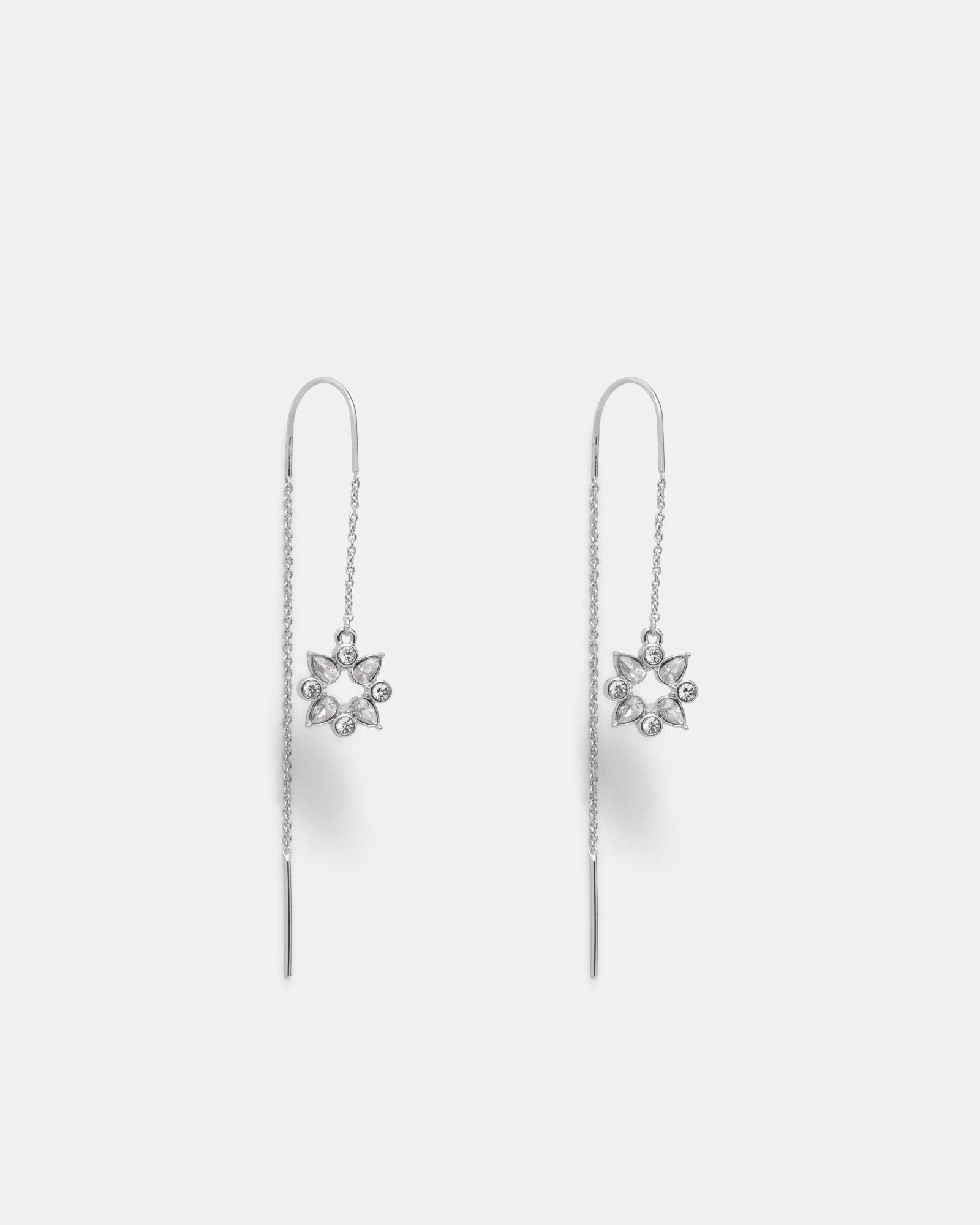 Glitters Thread Earrings - Silver