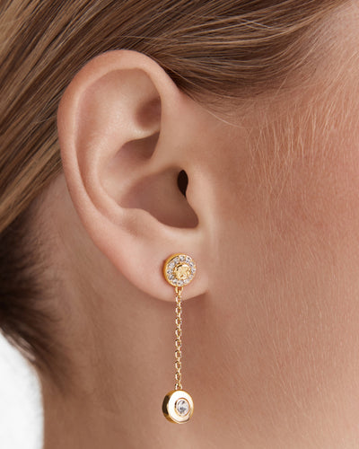 Glitters Drop Earrings - Gold