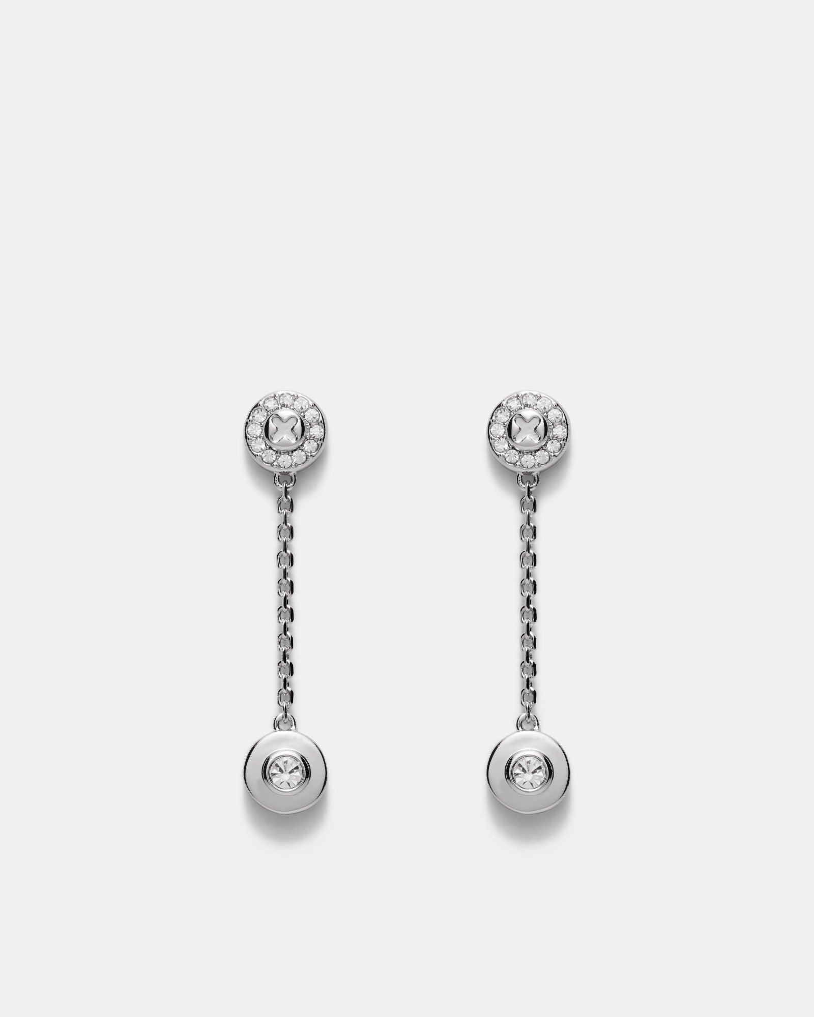 Glitters Drop Earrings - Silver