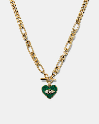 Emotional Heart Necklace - Malachite